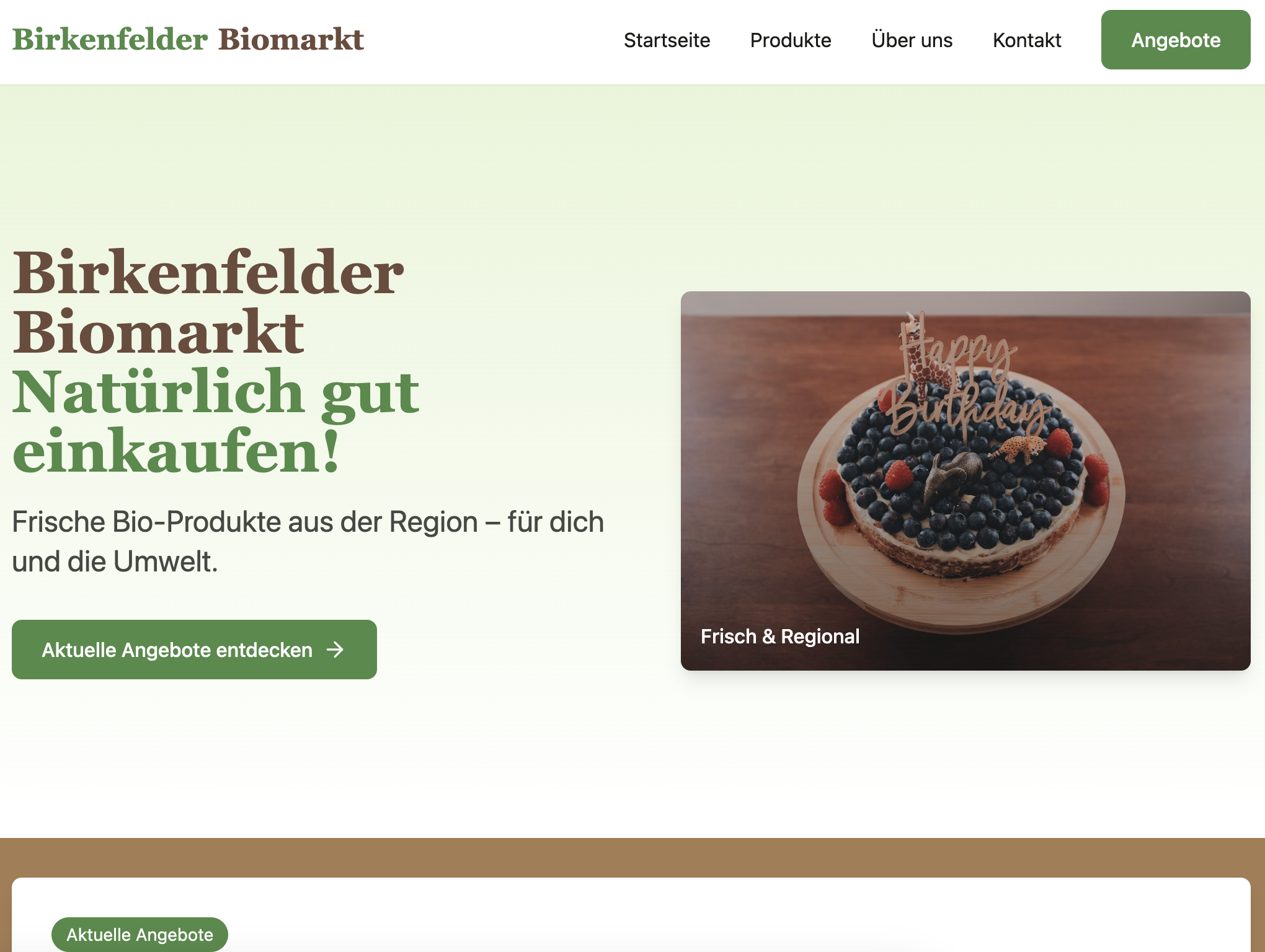 Birkenfelder Biomarkt Webseite